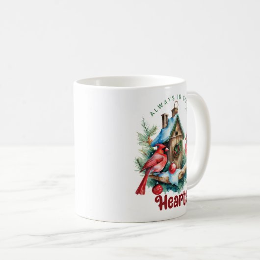 Prachtig kardinaal gedenkteken altijd in ons hart koffiemok (Voorkant rechts)
