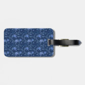 Prachtig kasteel bloemenblauw toile de jouy monogr bagagelabel (Achterkant horizontaal)