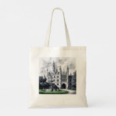 Prachtig kasteel met aanpasbare tekst tote bag (Achterkant)