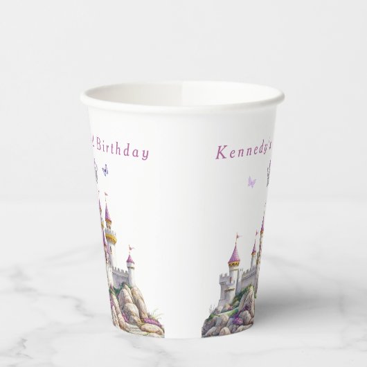 Prachtig kasteel Zilveren kroon Roze edelstenen Vl Papieren Bekers (Links)