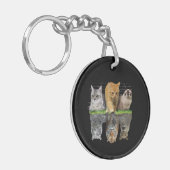 Prachtig kat reflectie cadeau ontwerp idee sleutelhanger (Voorkant Links)