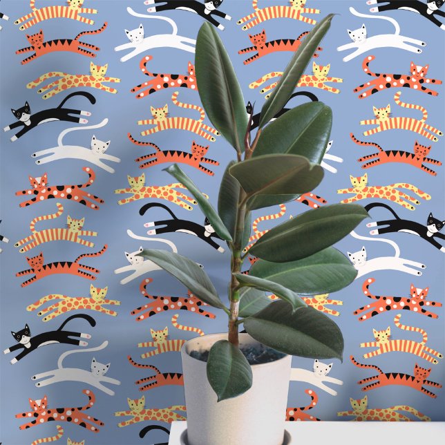 Prachtig kattenpatroon behang (Fun kitty cat wallpaper for animal lovers)