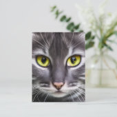 Prachtig kattenportret briefkaart (Staand voorkant)