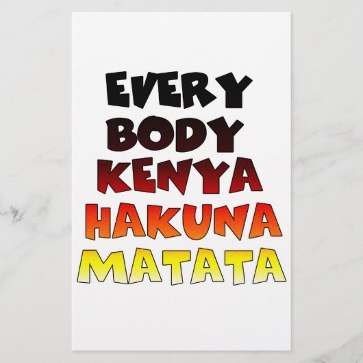 Prachtig Kenia Colorful Amazing Text Quote Design Briefpapier (Voorkant)