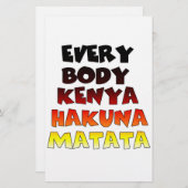 Prachtig Kenia Colorful Amazing Text Quote Design Briefpapier (Voorkant / Achterkant)