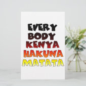 Prachtig Kenia Colorful Amazing Text Quote Design Briefpapier (Staand voorkant)