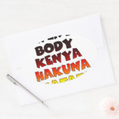 Prachtig Kenia Colorful Amazing Text Quote Design Ovale Sticker (Envelop)