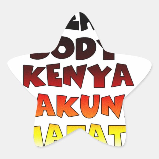 Prachtig Kenia Colorful Amazing Text Quote Design Ster Sticker (Voorkant)
