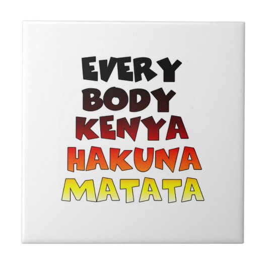 Prachtig Kenia Colorful Amazing Text Quote Design Tegeltje (Voorkant)