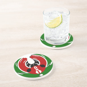 Prachtig Keniaans Tapijt: Keniaanse Vlag Vlinder Zandsteen Onderzetter