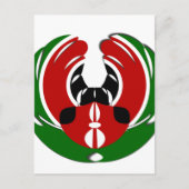 Prachtig Keniaans wandtapijt: Keniaanse Vlag Vlind Briefkaart (Voorkant)