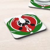 Prachtig Keniaans wandtapijt: Keniaanse Vlag Vlind Drankjes Onderzetter (Linkerzijde)