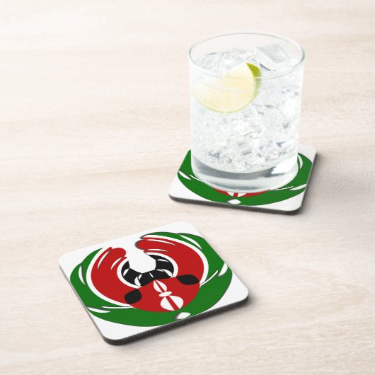 Prachtig Keniaans wandtapijt: Keniaanse Vlag Vlind Drankjes Onderzetter (Rechterzijde)