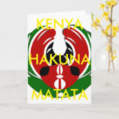 Prachtig Keniaans wandtapijt: Keniaanse Vlag Vlind Kaart (Gele Bloem)