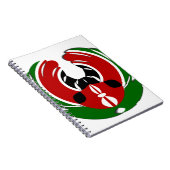 Prachtig Keniaans wandtapijt: Keniaanse Vlag Vlind Notitieboek (Rechterzijde)