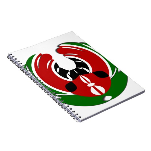 Prachtig Keniaans wandtapijt: Keniaanse Vlag Vlind Notitieboek (Rechterzijde)