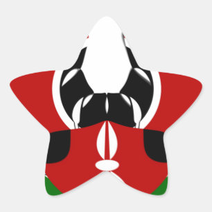 Prachtig Keniaans wandtapijt: Keniaanse Vlag Vlind Ster Sticker