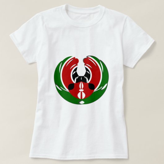 Prachtig Keniaans wandtapijt: Keniaanse Vlag Vlind T-shirt (Design voorkant)