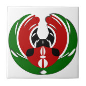 Prachtig Keniaans wandtapijt: Keniaanse Vlag Vlind Tegeltje (Voorkant)