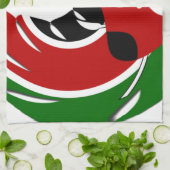 Prachtig Keniaans wandtapijt: Keniaanse Vlag Vlind Theedoek (Gevouwen)