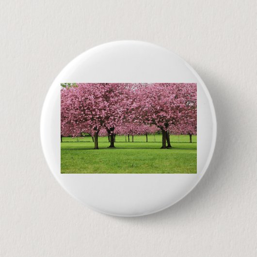 Prachtig kersenbloesemmotief ronde button 5,7 cm (Voorkant)