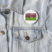 Prachtig kersenbloesemmotief ronde button 5,7 cm (In situ)