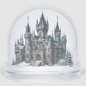 Prachtig kerst gotisch kasteel sneeuwbol (Achterkant)