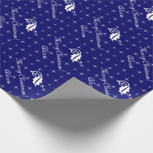 Prachtig kerst inpakpapier met glinsteringen (Hoek)