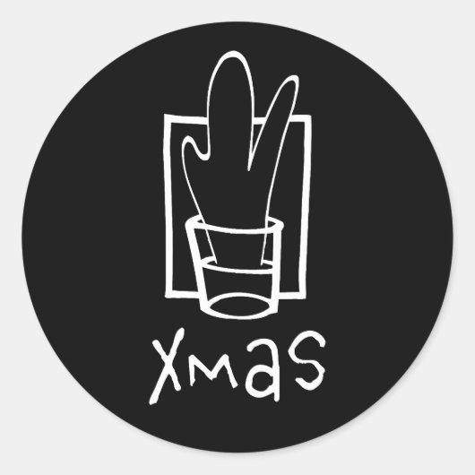 Prachtig Kerst Shotglas Ronde Sticker (Voorkant)