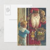 Prachtig kerstfeest Briefkaart Victoriaans Santa (Voorkant / Achterkant)
