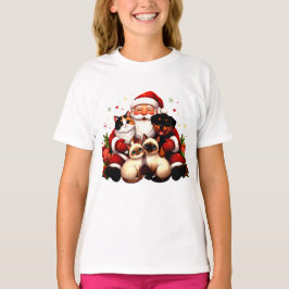 Prachtig Kerstfeest met Kerstman & Huisdieren T-shirt