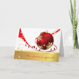 Prachtig Kerstversiering Goud Rood Special Feestdagen Kaart