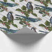 Prachtig kerstvizierpatroon cadeaupapier (Hoek)