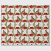 Prachtig kerstvizierpatroon cadeaupapier (Vlak)