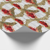 Prachtig kerstvizierpatroon cadeaupapier (Hoek)