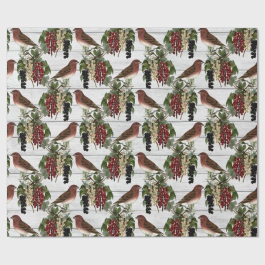 Prachtig kerstvizierpatroon cadeaupapier (Vlak)