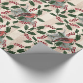 Prachtig kerstvizierpatroon cadeaupapier (Hoek)