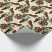 Prachtig kerstvizierpatroon cadeaupapier (Hoek)