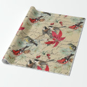 Prachtig kerstvizierpatroon cadeaupapier (Uitgerold)