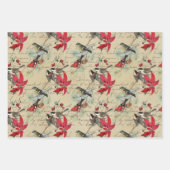 Prachtig kerstvizierpatroon inpakpapier vel (Voorkant)