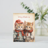 Prachtig Kittens Koppel Kerstmis Briefkaart (Staand voorkant)