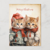 Prachtig Kittens Koppel Kerstmis Briefkaart (Voorkant)