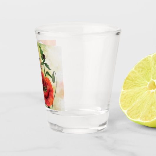 Prachtig klaproos shotglas shot glas (Rechts)