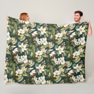 Prachtig klassiek bloemenpatroon fleece deken