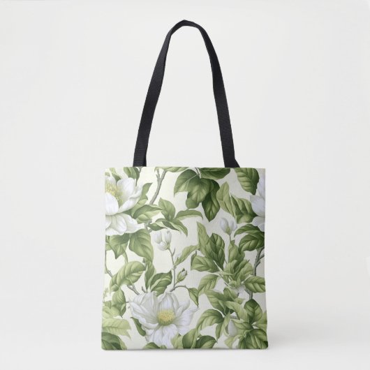 Prachtig klassiek bloemenpatroon tote bag (Voorkant)
