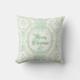 Prachtig Klassiek Vintage Prettig Kerstmis Groen T Kussen