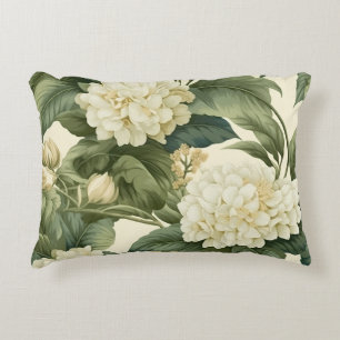 Prachtig klassiek wit bloemenpatroon accent kussen