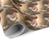 Prachtig klein meisje engel Radiant Light Halo Cadeaupapier (Rol Hoek)