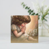 Prachtig klein meisje engel Radiant Light Halo Feestdagenkaart (Staand voorkant)