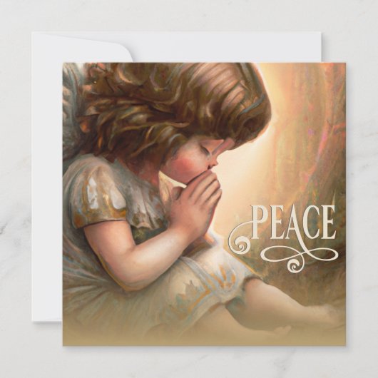 Prachtig klein meisje engel Radiant Light Halo Feestdagenkaart (Voorkant)